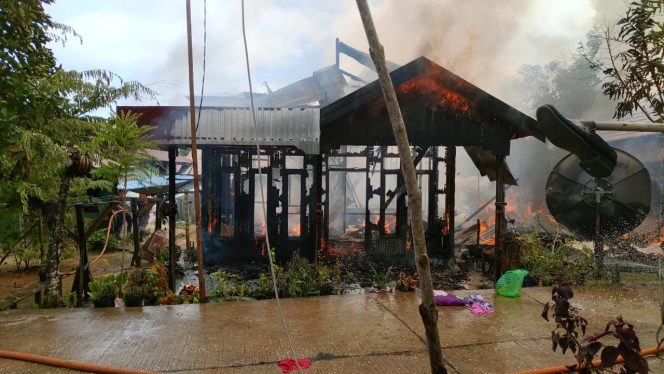 
 Musibah Awal Tahun 2022, 3 Rumah di Barito Utara Hangus Terbakar