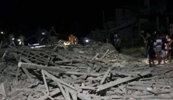 Runtuhan bangunan akibat ledakan petasan di Blitar. (Dokumen Ist)